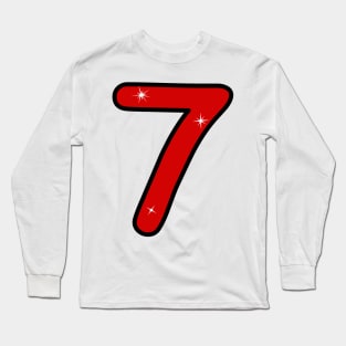 seventh, seven, number seven, 7 years, 7 year old, number 7,  Numeral 7, 7th birthday gift, 7th birthday design, anniversary, birthday, anniversary, date, 7th grade Long Sleeve T-Shirt